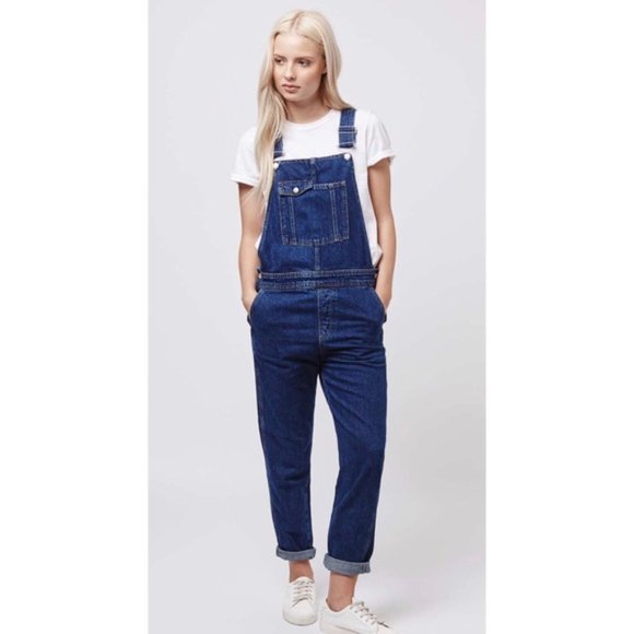 Topshop MOTO Blue Vintage Denim Overalls - Picture 1 of 10